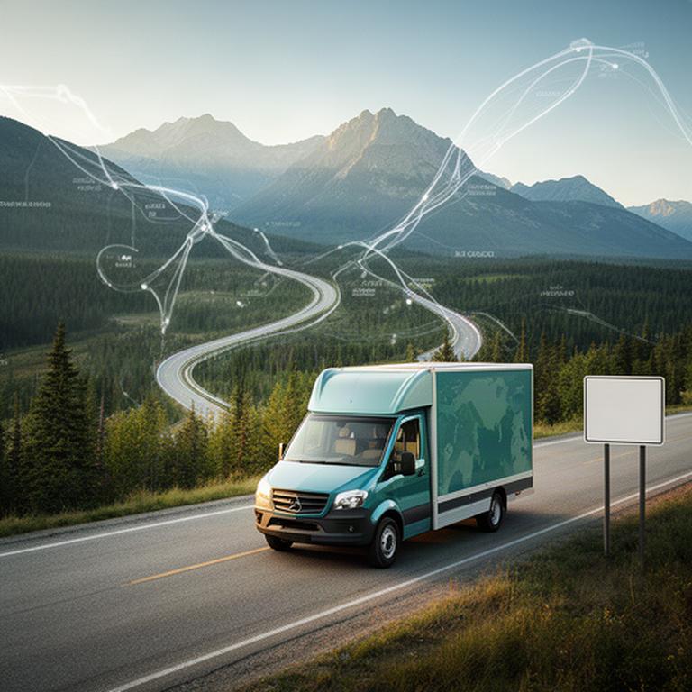 Packed moving van parked near a Canadian road sign showing routes toward Toronto, Montreal and Vancouver