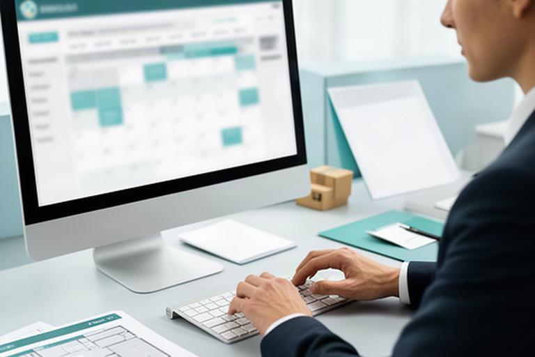 Moving coordinator entering a customer's requested move date into an office scheduling system